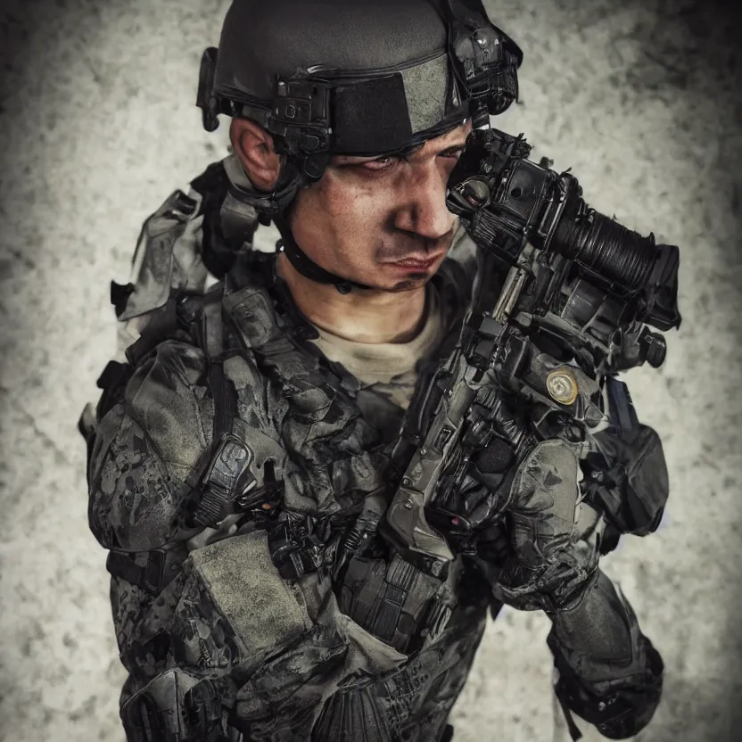 Image similar to portrait photo, highly detailed, high resolution, cosplay photo, stunning, bokeh soft, 100mm, trending on instagram, by professional photographer, realistic human anatomy, real human faces, soldier clothing, in gta5, shot with a canon, low saturation