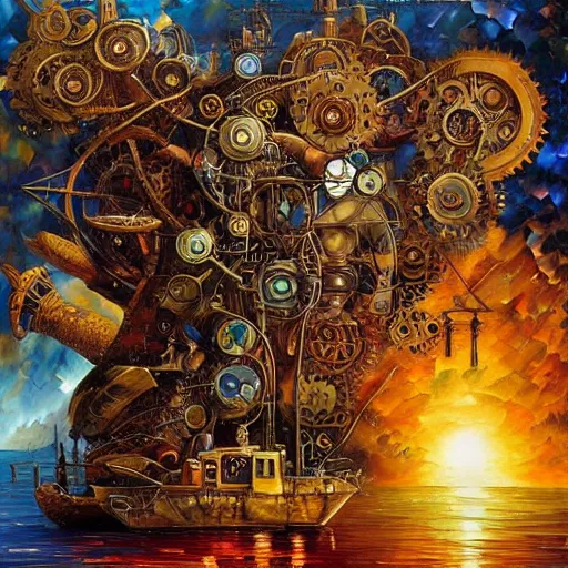 Image similar to steampunk art by android jones, james christensen, rob gonsalves, leonid afremov and tim white