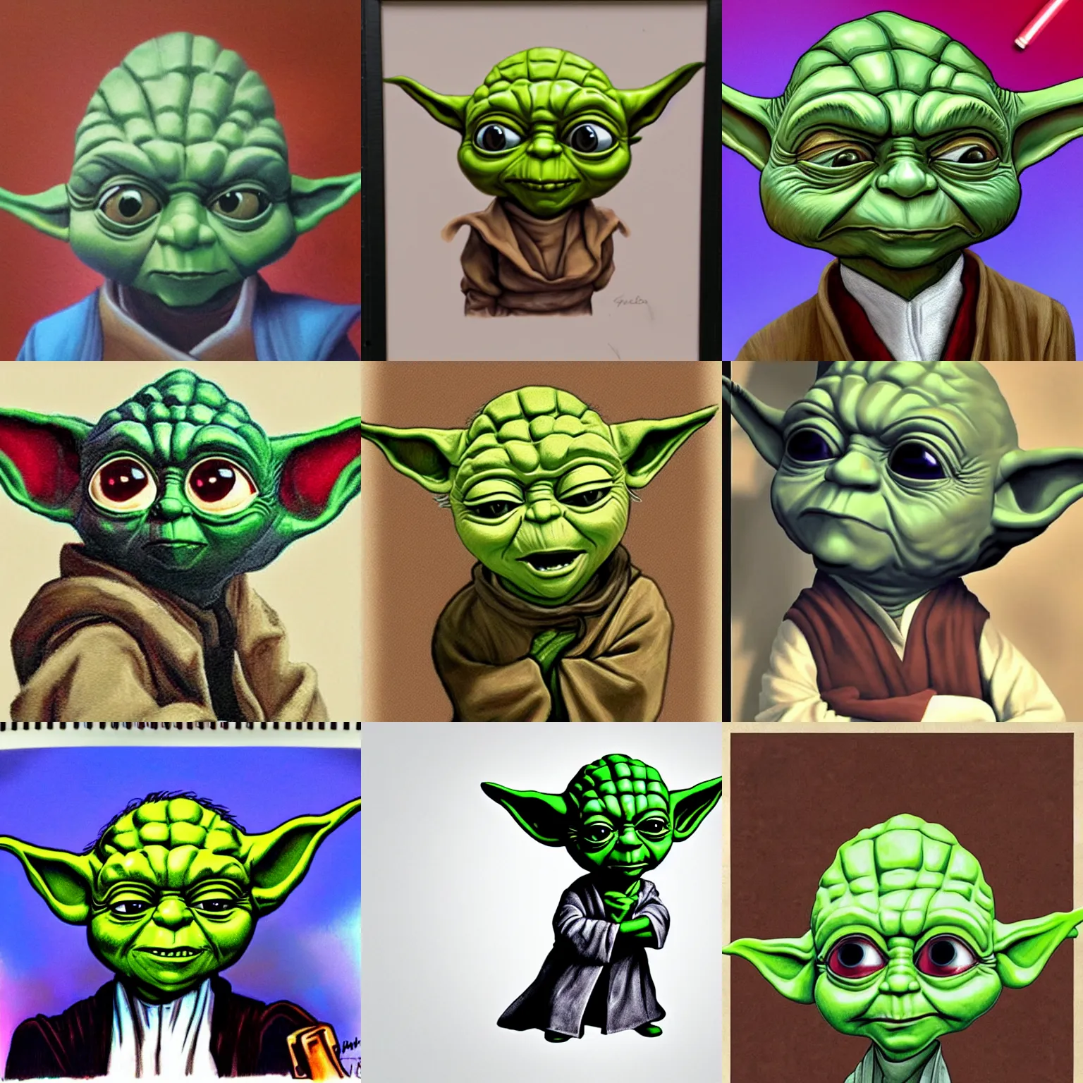 Prompt: yoda caricature