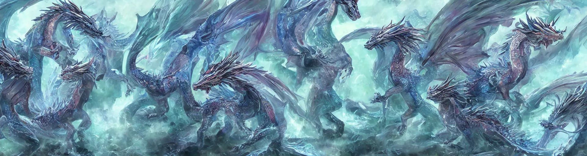 Prompt: crystalline dragons by carl critchlow
