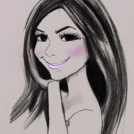 Image similar to milt kahl sketch of victoria justice with kim kardashian body