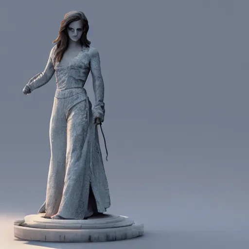 Image similar to statue emma watson, chrome, reflect 8 k uhd, unreal engine, octane render in the artstyle of finnian macmanus, john park and greg rutkowski