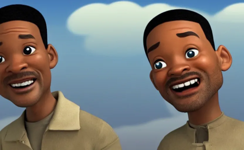 Prompt: ''Will Smith as a Pixar Studios character''