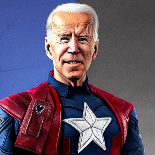 Image similar to joe Biden as captain America, highly detailed, cinematic