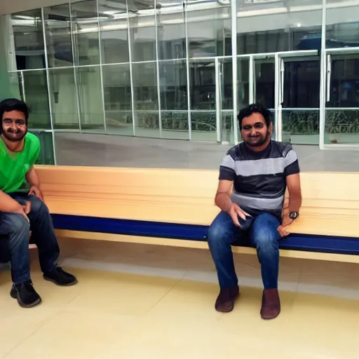 Prompt: vinod is enjoying on bench at Atlassian