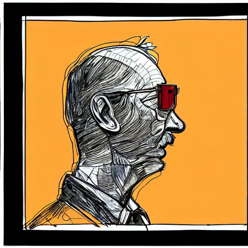 Image similar to a realistic yet scraggly portrait sketch of the side profile of a stern and sophisticated dale gribble, trending on artstation, intricate details, in the style of frank auerbach, in the style of sergio aragones, in the style of martin ansin, in the style of david aja, in the style of mattias adolfsson