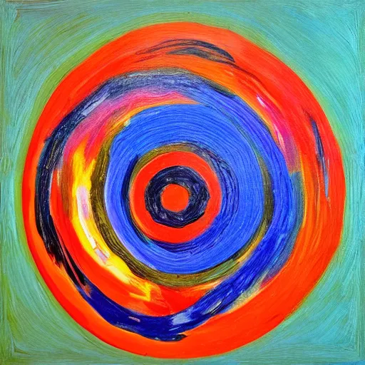 Image similar to a circle on a table, expressionist, art,