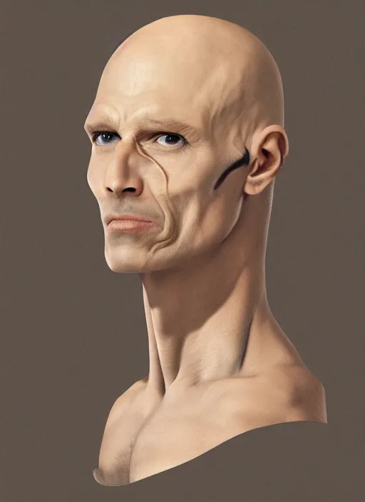 Prompt: a hyper realistic portrait of a handsome male alien