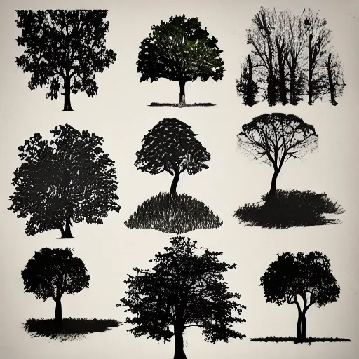 Prompt: trees in a style of van high