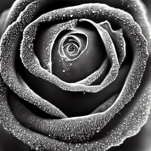 Image similar to award - winning macro of a beautiful black rose made of glowing molten magma