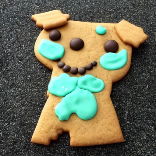 Image similar to a dog made of cookies