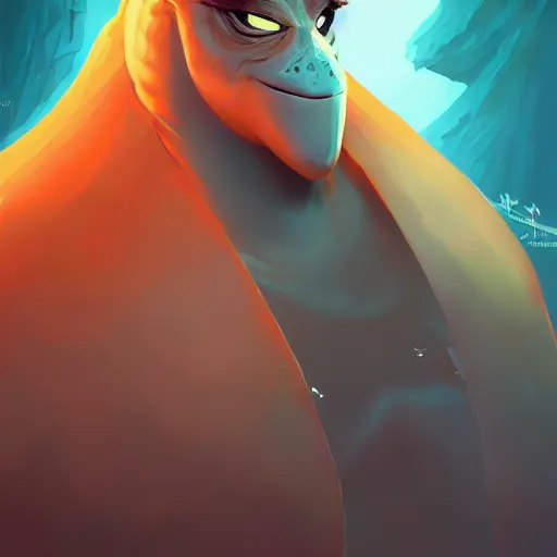 Image similar to portrait of an antropomorphic fish creature, black fins, human body, angry look, ready for battle, masterpiece, matte painting concept blizzard pixar maya engine on cold night stylized background splash comics global illumination lighting artstation lois van baarle, ilya kuvshinov, rossdraws