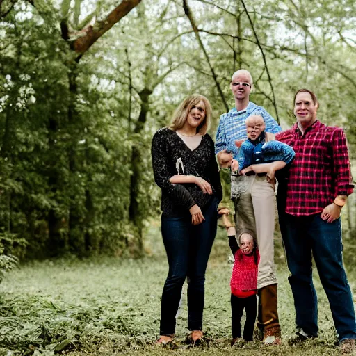 Image similar to Awkward family photo, Canon EOS R3, f/1.4, ISO 200, 1/160s, 8K, RAW, unedited, symmetrical balance, in-frame