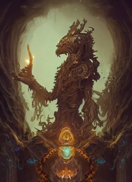 Image similar to concept art of a hybrid between a creepy humanoid creature and a dark matter god, ornate, detailed, symmetrical features, peter mohrbacher, digital art, trending on artstation, unreal engine 5, octane render, hd, behance, mysterious, dark, hyper - realistic, concept illustration