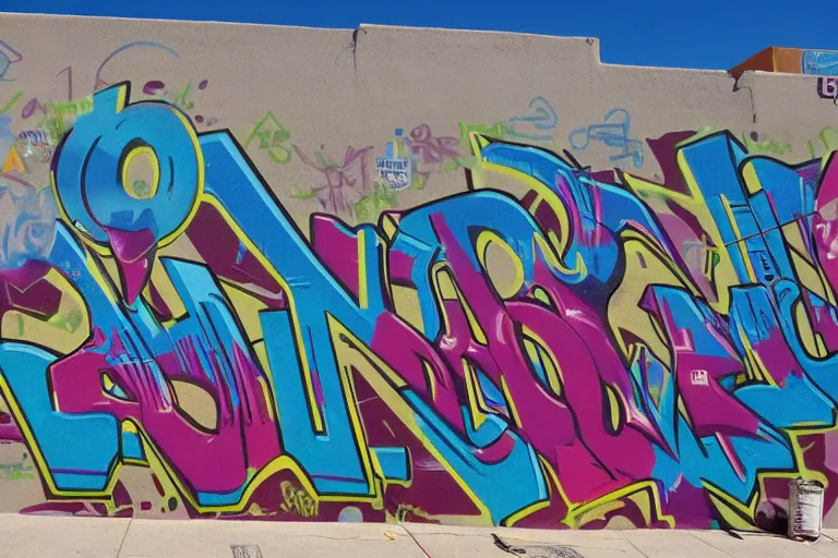 Prompt: a mural about downtown tucson, in style of graffiti street art