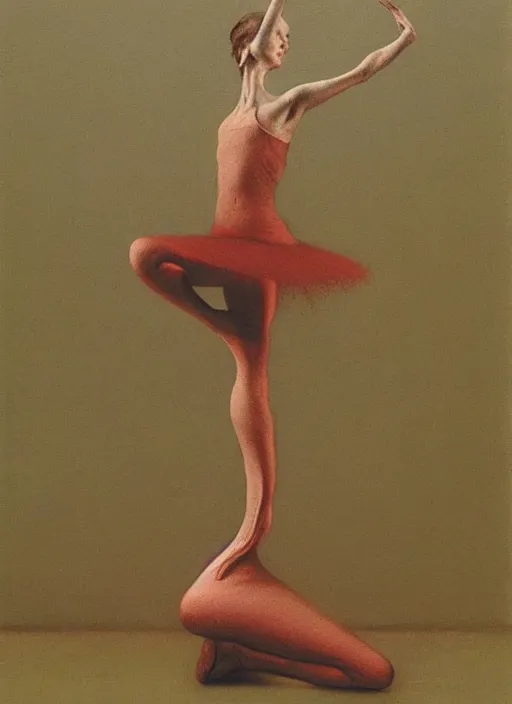 Prompt: ballerina fetal, painted by zdzislaw beksinski