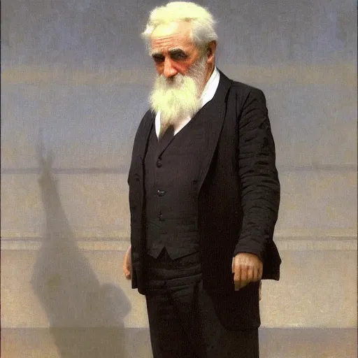 Prompt: old man in a suit, by bouguereau