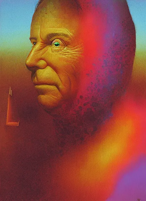 Image similar to alex jones by lisa frank and zdzislaw beksinski