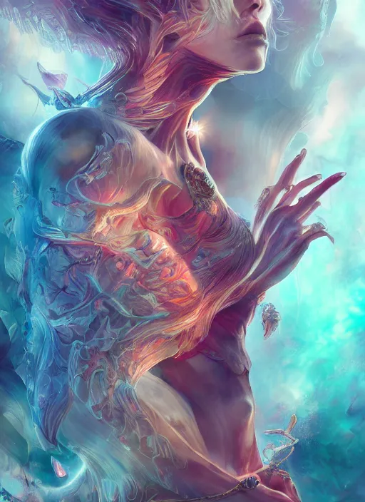 Image similar to dreamscape, female, ross tran, vivid colors, anatomical, highly detailed sculpture, intricate detailed, ommatidia, 8 k, cinematic atmosphere, post - processing