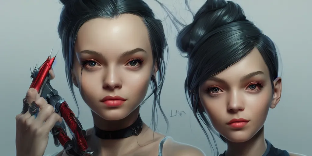 Image similar to Jinx from the Arcane Netflix Series, detailed portrait, intricate complexity, artgerm and ilya kuvshinov, quixel megascan