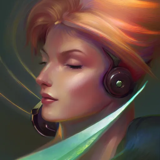 Prompt: portrait of beautiful Samus Aran, League of Legend illustration by Sam Youn:3, profile picture by Gil Elvgren:3, asymmetrical, Organic Painting, Ambient Occlusion:3, Matte Painting, bold shapes, hard edges, street art, trending on artstation, realistic:2 by Sachin Teng:5