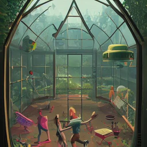 Image similar to simon stalenhag, terrarium