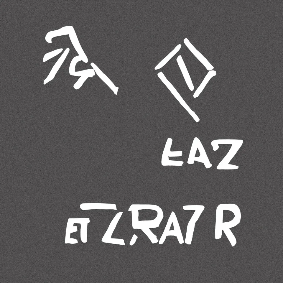 Prompt: logo for the word ersatz, simple, black and white, high contrast