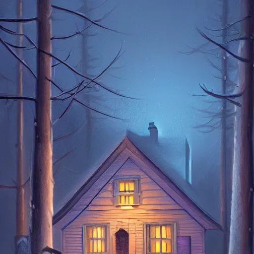 Image similar to a house chimney, magical atmosphere, trending on artstation, 30mm, by Evgeny Lushpin trending on ArtStation, deviantart, high detail, stylized portrait