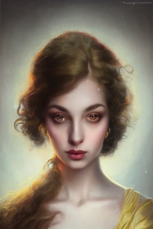 Prompt: a stunning ultra realistic fine art painting of a female wine expert, peaceful and graceful, by tom bagshaw, studio portrait, vibrant colors, catchlight in the eyes, 4K