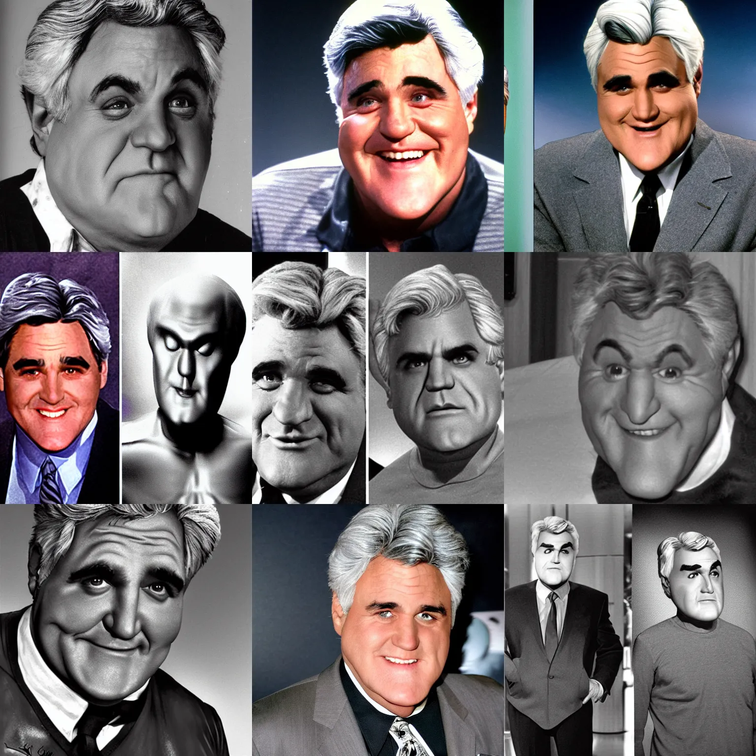 Prompt: grey alien jay leno