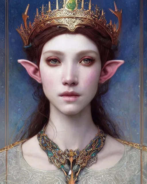 Image similar to a beautiful elf queen by Edgar Maxence and Ross Tran and Michael Whelan Jules Bastien-Lepage