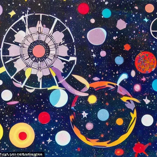 Image similar to Liminal space in outer space by Walt Disney with a very minor influence of Damien Hirst