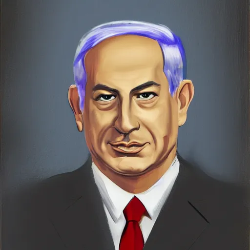 Image similar to a portrait of benjamin netanyahu by pablo picaso