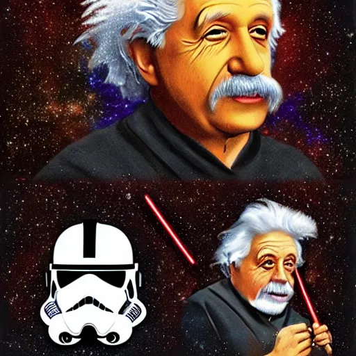 Prompt: star wars einstein portrait