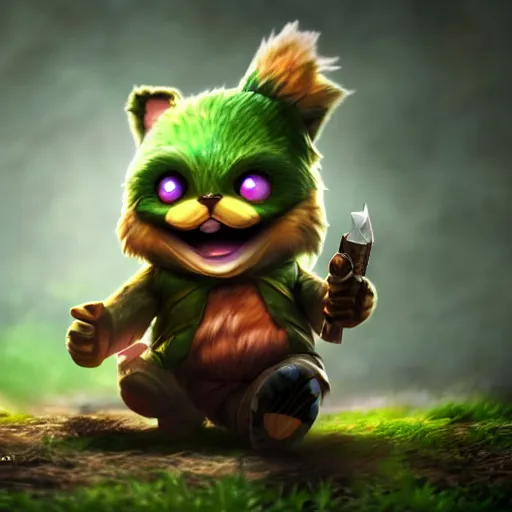 Prompt: teemo from league of legends, cinematic cutscene render