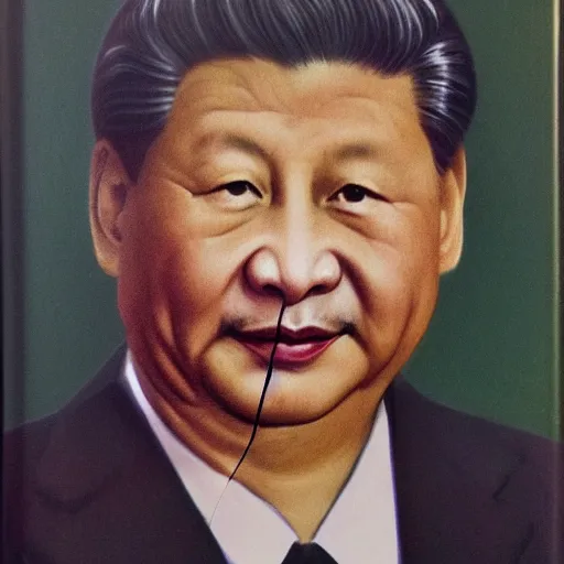 Prompt: xi jinping at a very old age, portrait