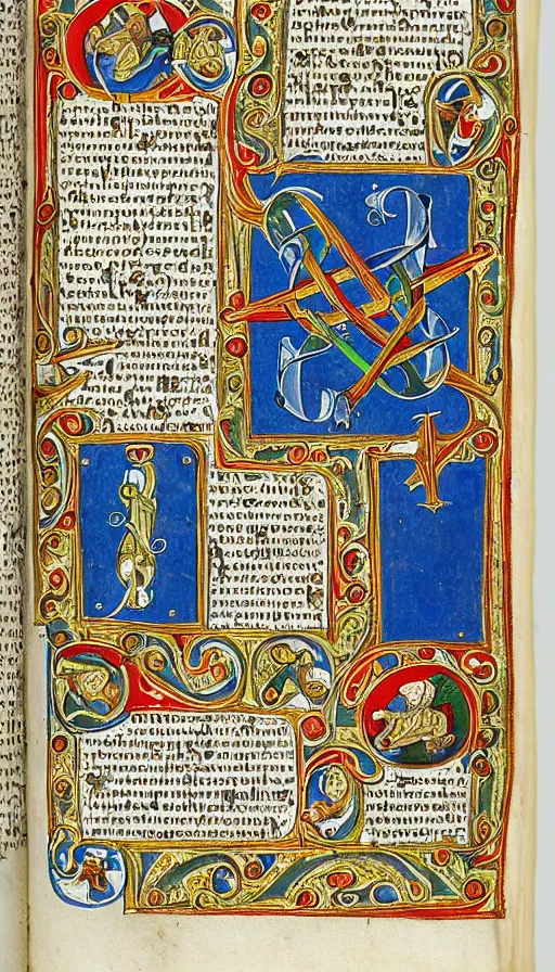 Image similar to illuminated medieval manuscript of DNA