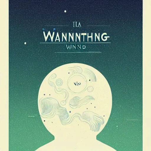 Image similar to a wandering mind, logo, simple white background victo ngai, kilian eng