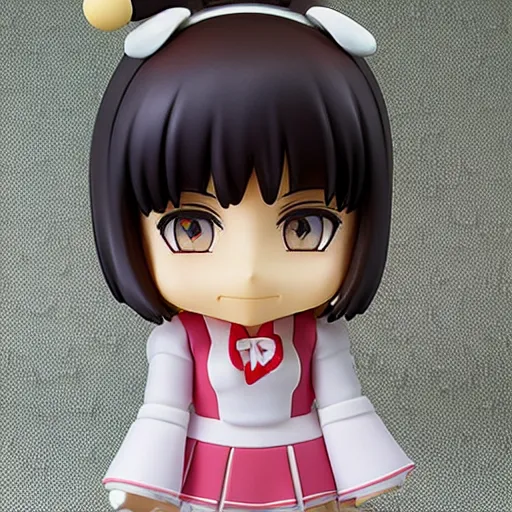 Image similar to high quality portrait thick painting of nendoroid cute girl by hayao miyazaki , medium close-up