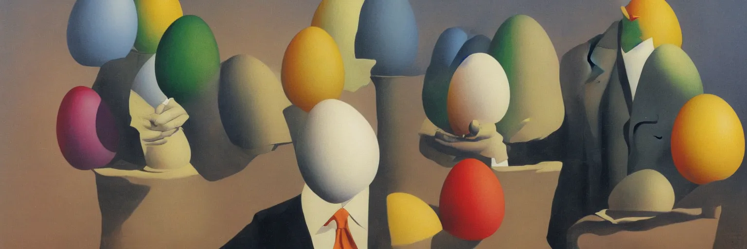 Image similar to egg painting magritte