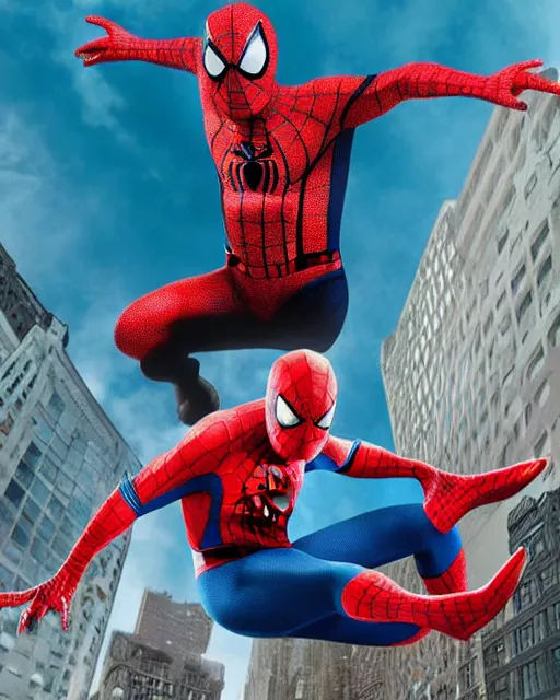 Image similar to Patrick Star as Spiderman, Movie poster,