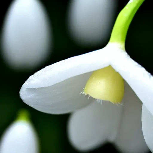 Prompt: a snowdrop, macro shot