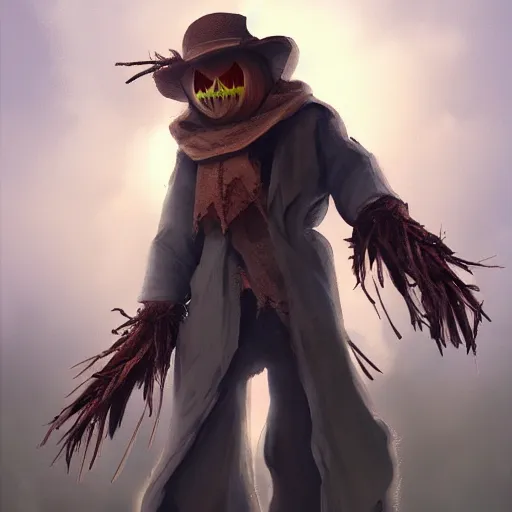 Image similar to scarecrow hunt, artstation