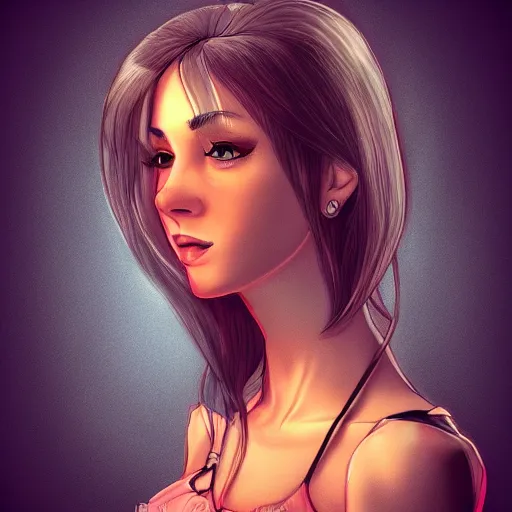 Image similar to pretty girl portrait profile picture by samdoesarts, detailed, dramatic lighting