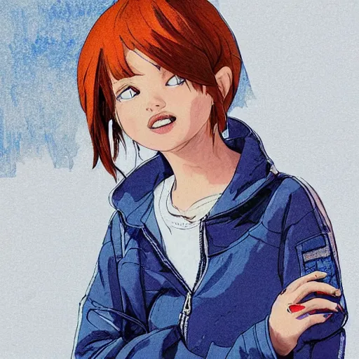 Prompt: urban Amanda Bynes girl in tattered clothes on Tv, dark blue long shirt, muted All That logo, matter held against gravity, pastel colors, ornate, profound religious statement cute smile, Krav Maga, anti-art, elegant, drift into a pick in the NBA, by Ilya Kuvshinov, by Studio Ghibli