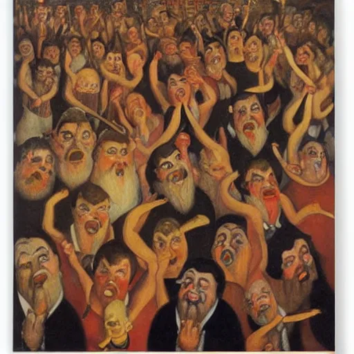 Prompt: dancing dwarves crowd by Boris Grigoriev