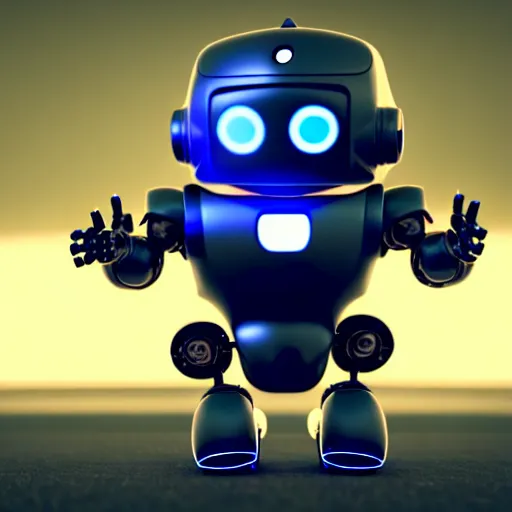 Image similar to a cute little robot. super realistic 8 k render of a dark hooded powerful elegant, cinematic composition