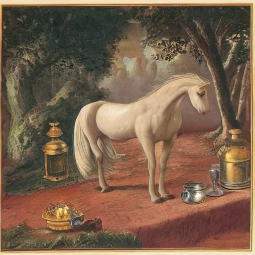 Prompt: offerings for the horse goddess