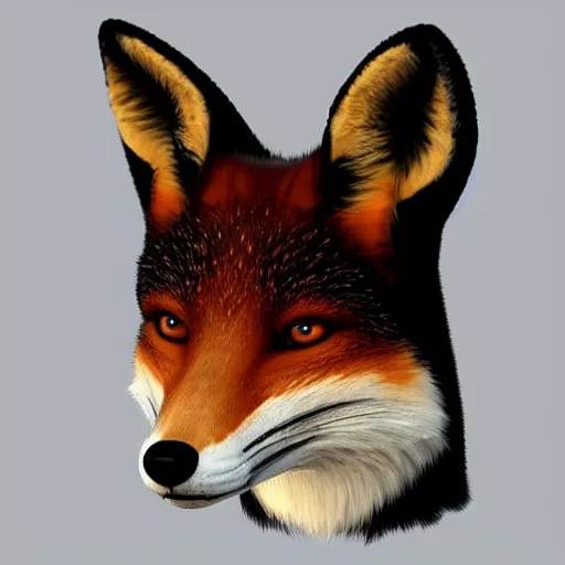 Image similar to a fox as a low poly count portrait