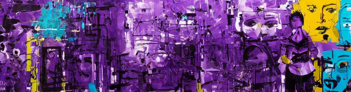 Image similar to the best linkedin cover photo, artistic, modern, purple, masterpiece